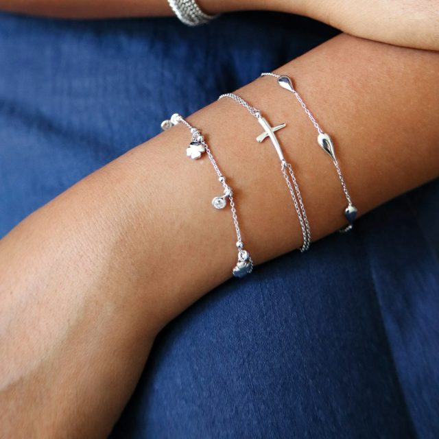 Bracelet fin double rang en argent 925